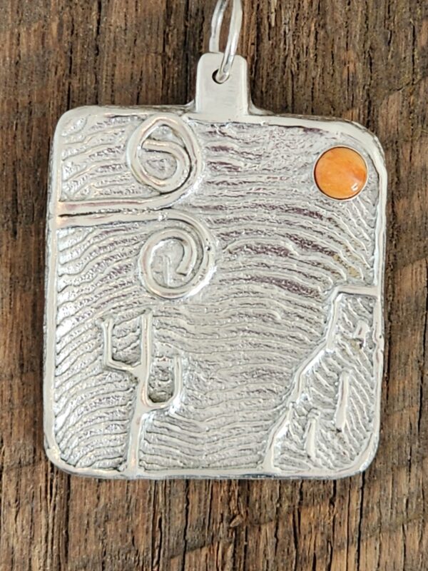 Cuttlefish Cast Desert Scene Necklace with Spiny Oyster