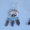 1000005197 Marcella Castillo Kingman and Abalone Feather Earrings