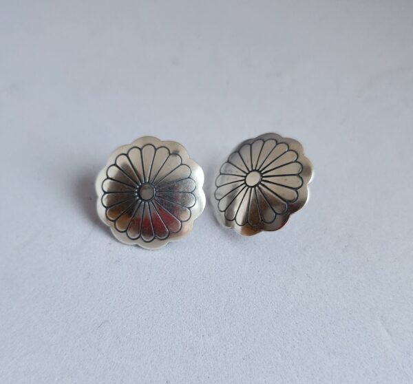 Sterling Silver Concho Earrings
