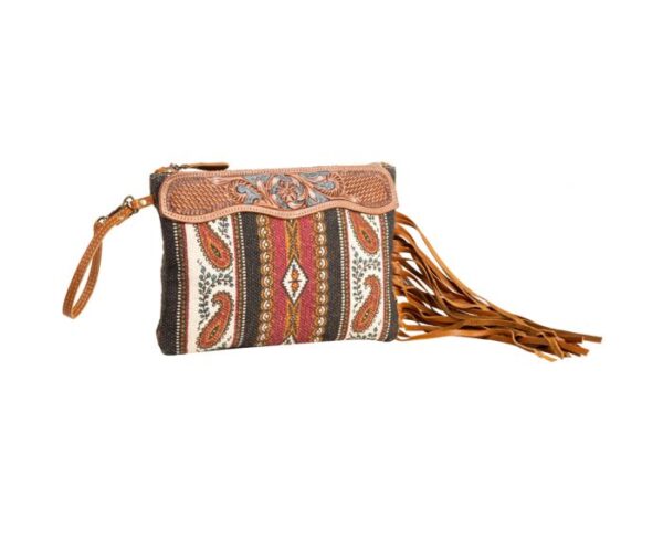 Mojave Paisley Fringed Hand-Tooled Bag