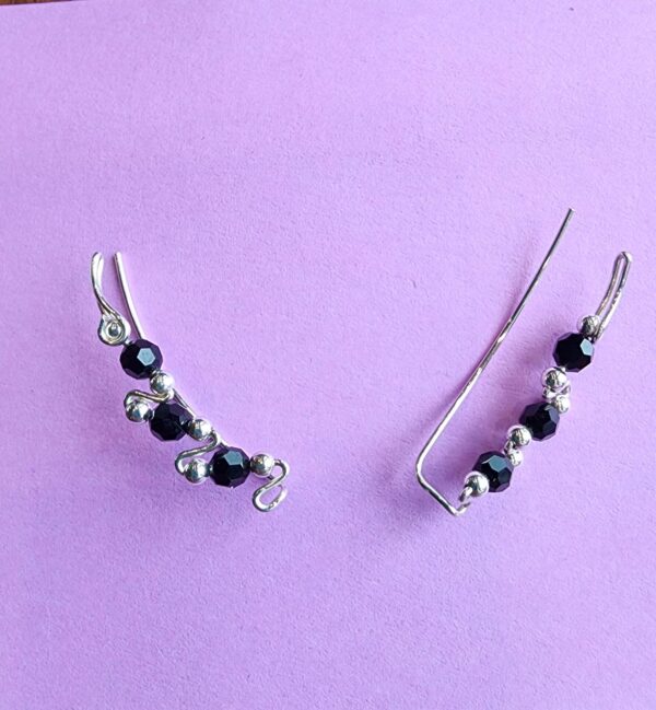20241217_100841 Black Onyx and Sterling Silver Crawler Earrings