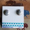 Sterling Silver Handmade Navajo Pearl Earrings with Buffalo