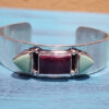 Purple Spiny Oyster and Variscite Cuff Bracelet