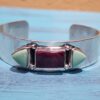 Purple Spiny Oyster and Variscite Cuff Bracelet