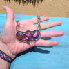 Pink Dahlia Pendant with Handmade Paperclip Chain