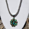Carol Wylie High Grade Royston Turquoise Cluster Pendant, Signed