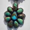 Carol Wylie High Grade Royston Turquoise Cluster Pendant, Signed