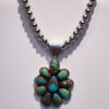 Carol Wylie High Grade Royston Turquoise Cluster Pendant, Signed