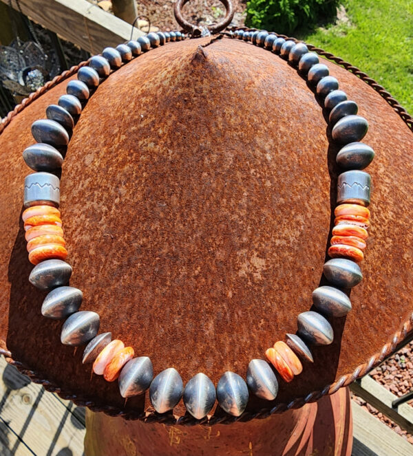 Signed Rose Martin Navajo Pearls with Spiny Oyster