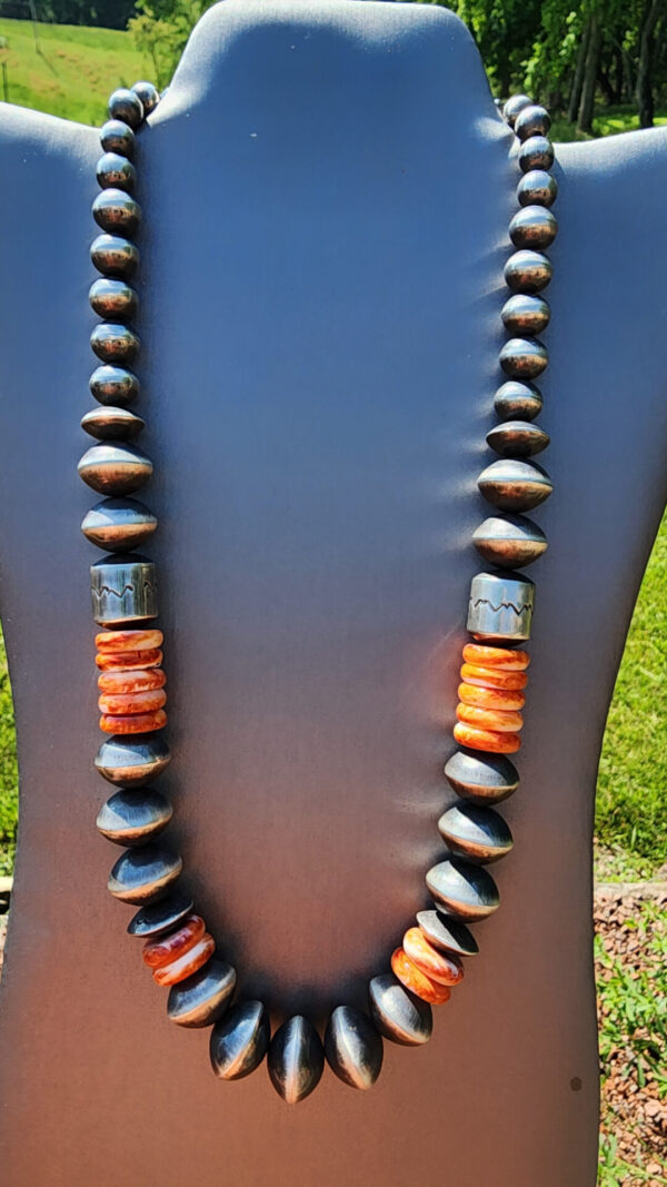 Signed Rose Martin Navajo Pearls with Spiny Oyster