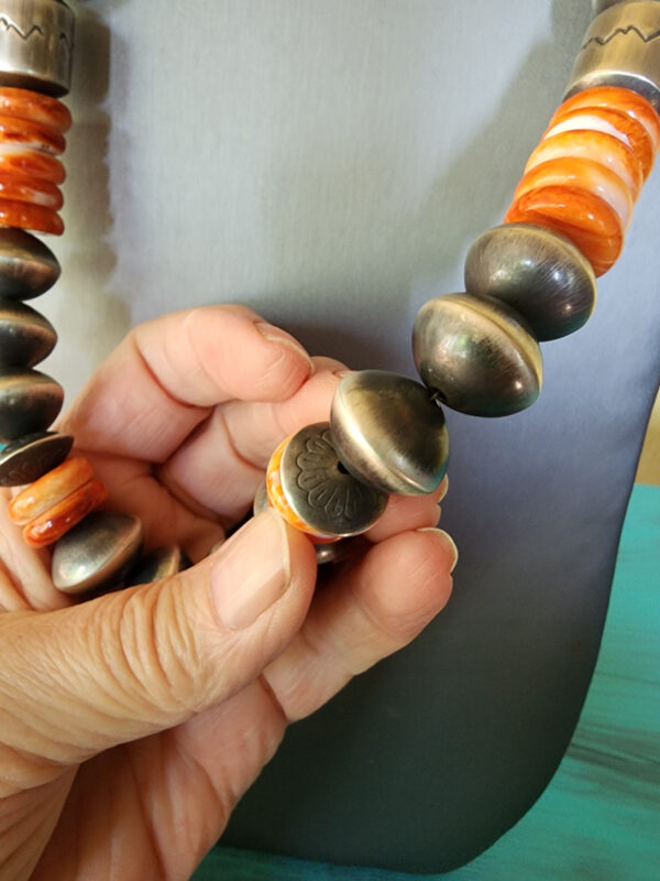 Signed Rose Martin Navajo Pearls with Spiny Oyster
