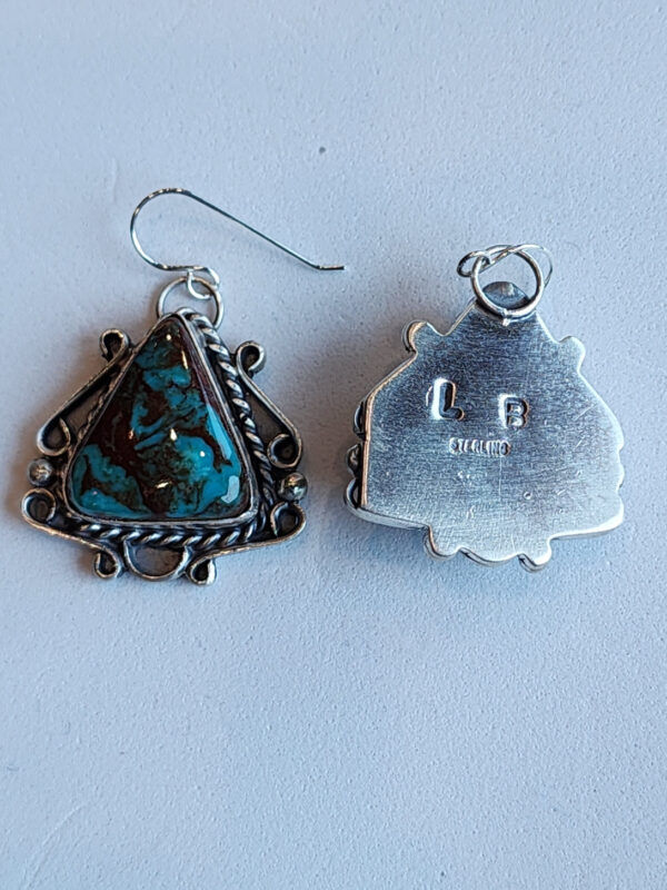 Lakotah Begay Blue Moon Earrings, Signed