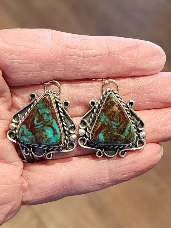 Lakotah Begay Blue Moon Earrings, Signed