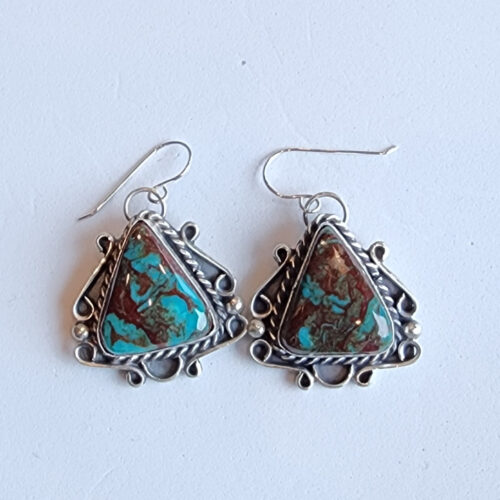 Lakotah Begay Blue Moon Earrings, Signed