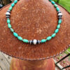 Royston Turquoise and Sterling Silver Bead Strand and Bracelet