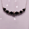 Black Onyx Bar Necklace with Sterling Silver Oxybeads