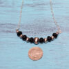 Black Onyx Bar Necklace with Sterling Silver Oxybeads