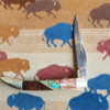 Turquoise and Pink Dahlia Inlay Pocketknife