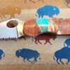 Turquoise and Orange Spiny Oyster Inlay Pocketknife with Clip
