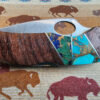 Turquoise and Blue Lapis Inlay Pocketknife with Clip