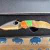 Gaspeite and Orange Spiny Oyster Inlay Pocketknife with Clip