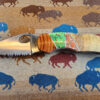 Gaspeite and Orange Spiny Oyster Inlay Pocketknife with Clip