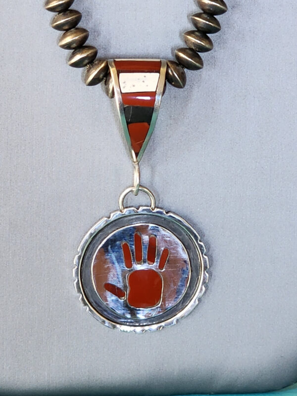 Red Jasper Inlaid Hand Pendant