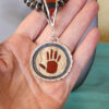 Red Jasper Inlaid Hand Pendant