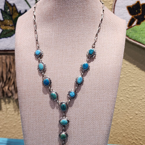 Richard Begay Lariat Necklace, Kingman Turquoise Sampler