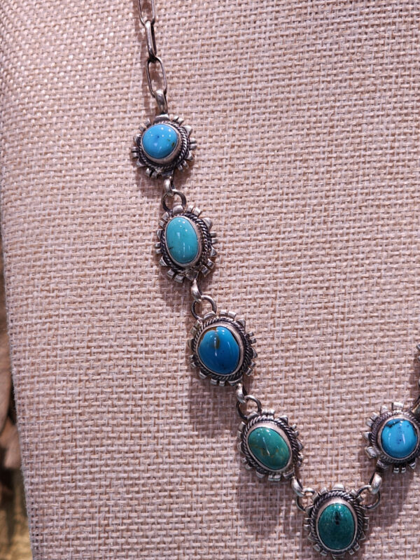 Richard Begay Lariat Necklace, Kingman Turquoise Sampler