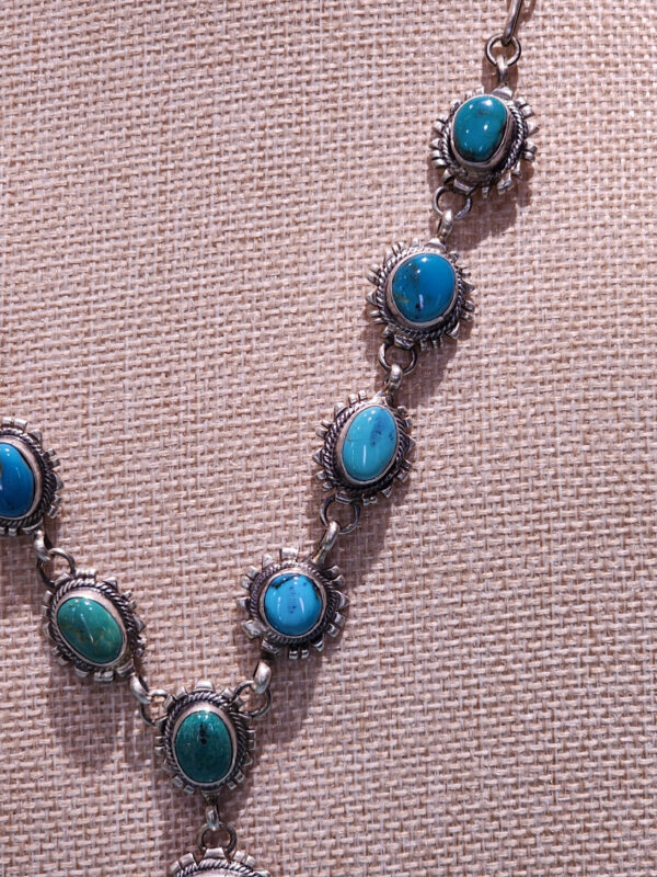 Richard Begay Lariat Necklace, Kingman Turquoise Sampler