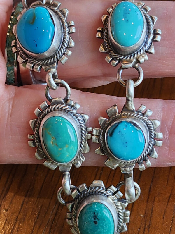 Richard Begay Lariat Necklace, Kingman Turquoise Sampler