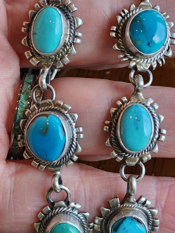 Richard Begay Lariat Necklace, Kingman Turquoise Sampler