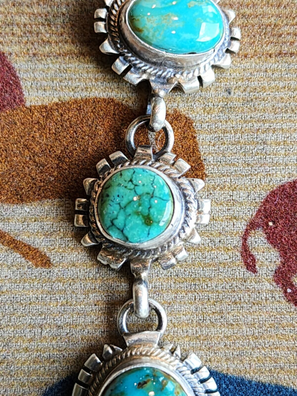 Richard Begay Lariat Necklace, Kingman Turquoise Sampler