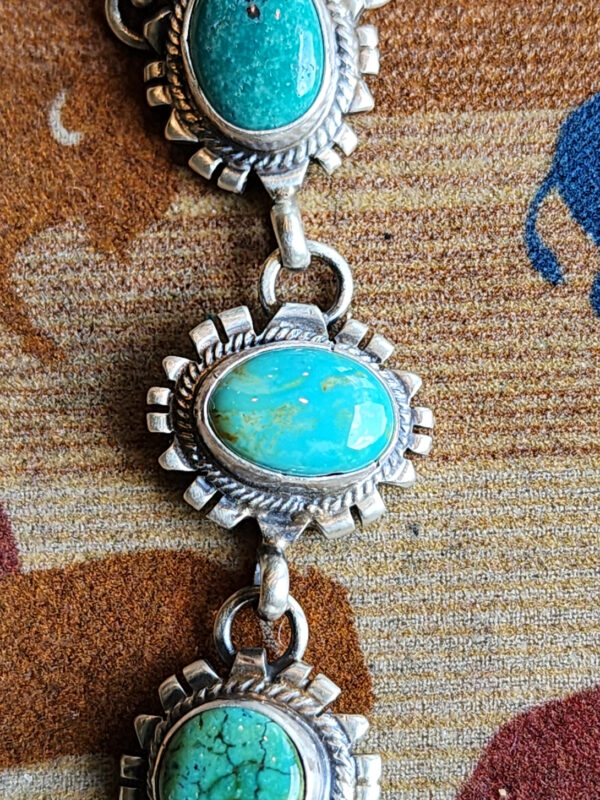 Richard Begay Lariat Necklace, Kingman Turquoise Sampler