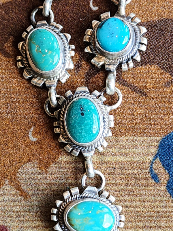 Richard Begay Lariat Necklace, Kingman Turquoise Sampler