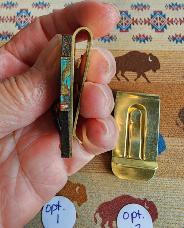 Money Clips with Inlaid Spiny Oyster and Turquoise