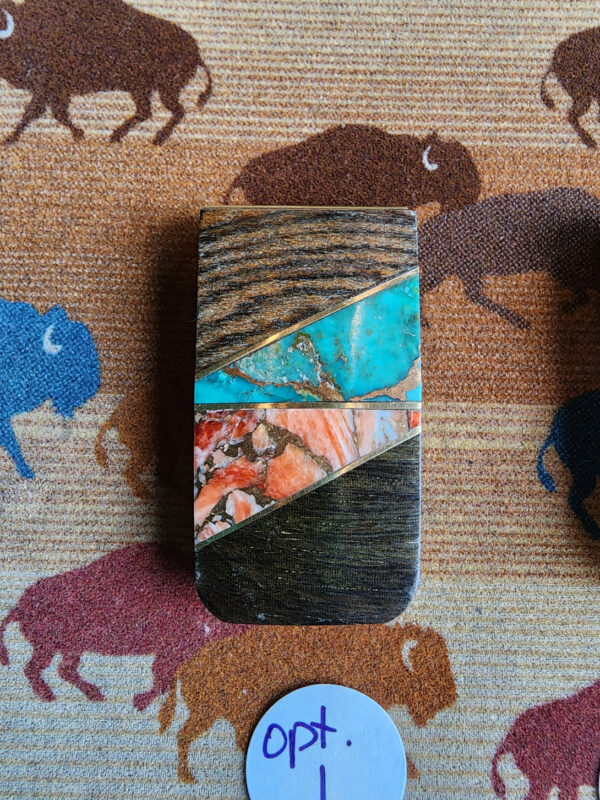 Money Clips with Inlaid Spiny Oyster and Turquoise