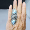 Joe Piaso, Jr. size 8 Ring with Golden Hills Turquoise