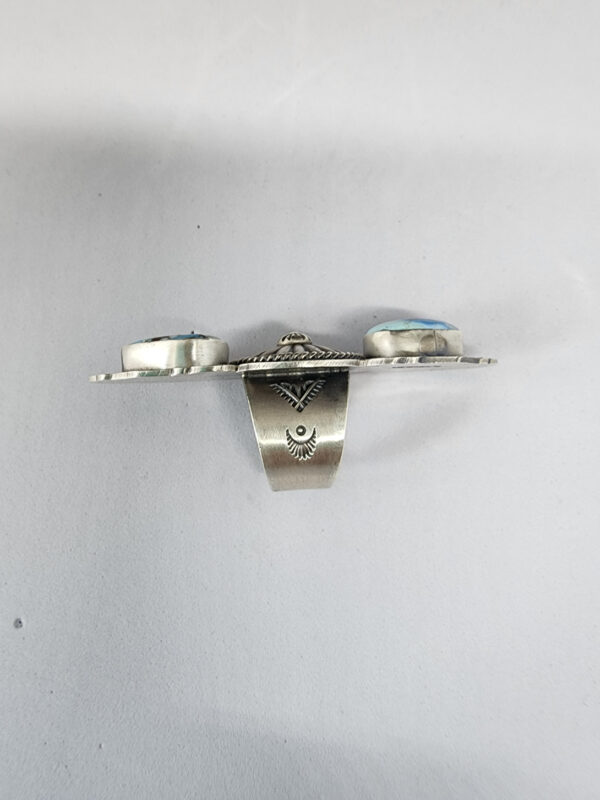 Joe Piaso, Jr. size 8 Ring with Golden Hills Turquoise