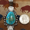 Daniel Benally Signed Pendant, HIGH GRADE Royston Turquoise
