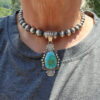 Daniel Benally Signed Pendant, HIGH GRADE Royston Turquoise