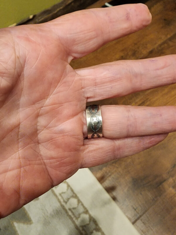 Jackson Hoskie Handmade Ring, Spiny Oyster and Sonoran Gold