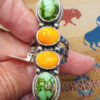Jackson Hoskie Handmade Ring, Spiny Oyster and Sonoran Gold