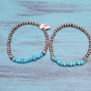 Sleeping Beauty and Sterling Silver Stretch Bracelet