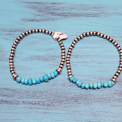 Sleeping Beauty and Sterling Silver Stretch Bracelet