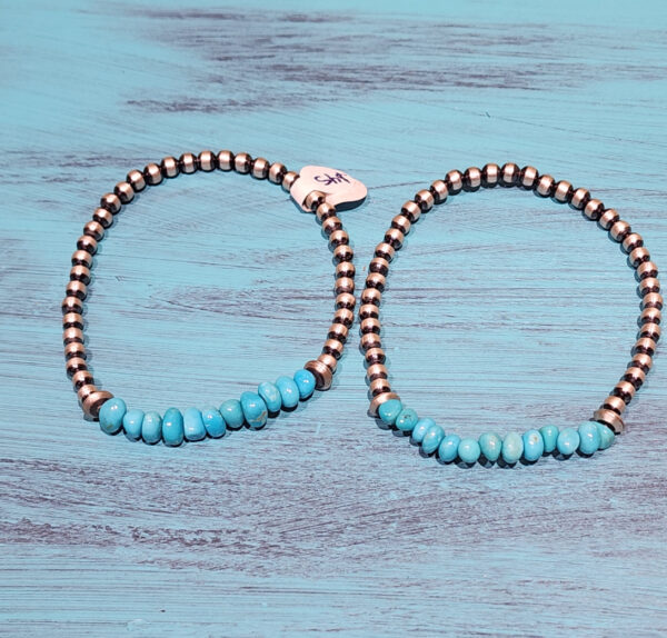 Sleeping Beauty and Sterling Silver Stretch Bracelet
