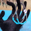 Sleeping Beauty and Sterling Silver Stretch Bracelet