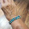 Red Skin Turquoise and Sterling Silver Stretch Bracelet