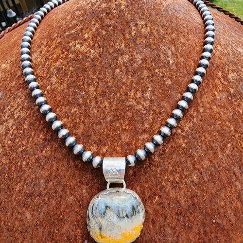 Bumblebee Jasper Handmade Pendant and Oxybeads